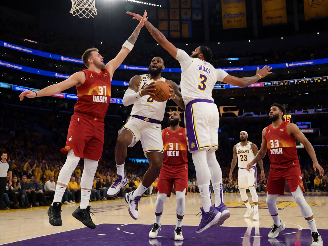 NBA季后赛激烈对抗比赛现场
